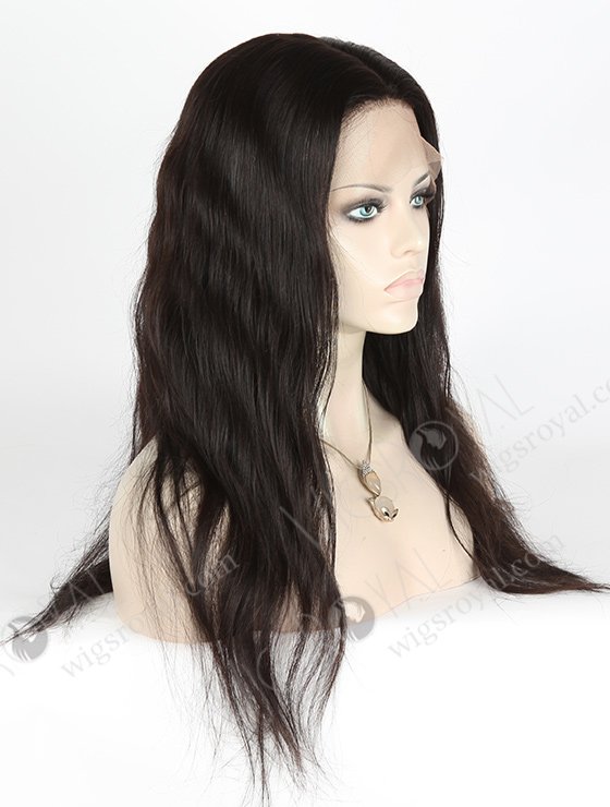 In Stock Indian Remy Hair 18" Straight Natural Color Silk Top Full Lace Wig STW-066-3808