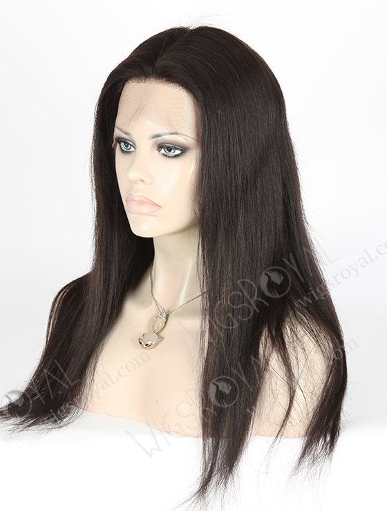 In Stock Indian Remy Hair 18" Light Yaki Natural Color Silk Top Full Lace Wig STW-031-3813