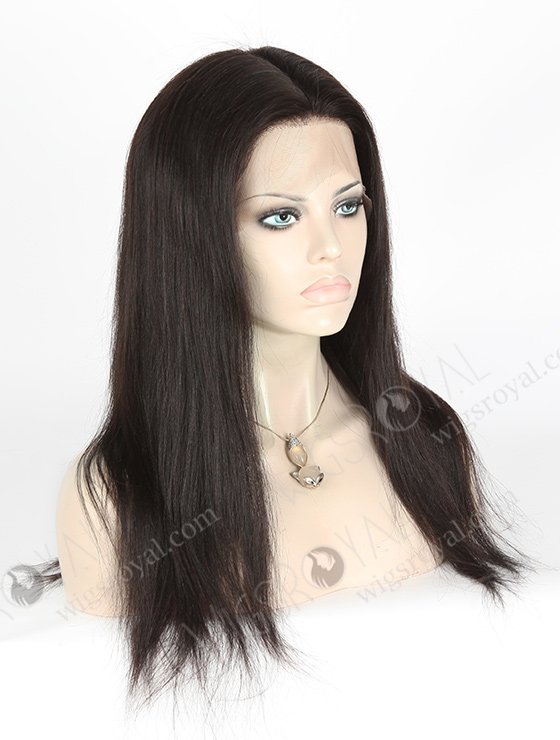 In Stock Indian Remy Hair 18" Light Yaki Natural Color Silk Top Full Lace Wig STW-031-3815