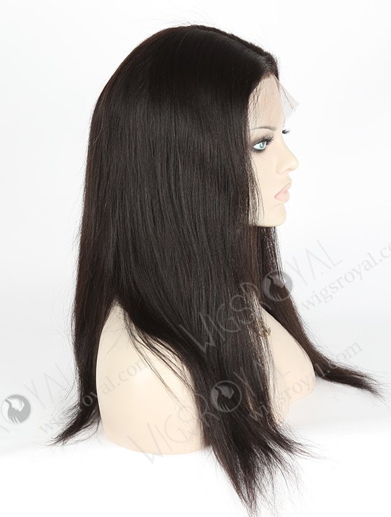 In Stock Indian Remy Hair 18" Light Yaki Natural Color Silk Top Full Lace Wig STW-031-3816