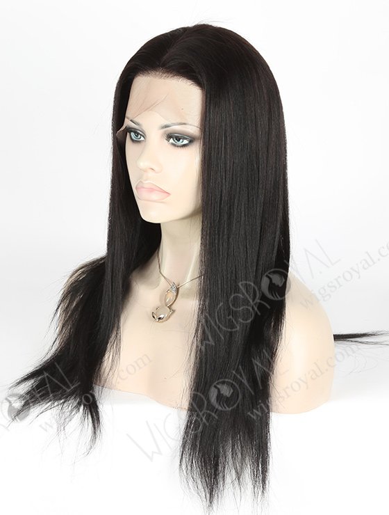 In Stock Indian Remy Hair 18" Light Yaki Color #1b Silk Top Full Lace Wig STW-039-3834