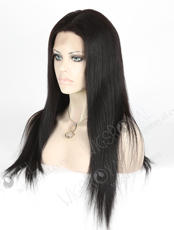 In Stock Indian Remy Hair 18" Light Yaki Color #1b Silk Top Full Lace Wig STW-038-3822