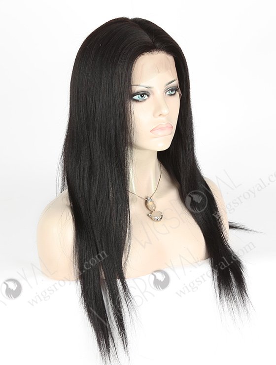 In Stock Indian Remy Hair 18" Light Yaki Color #1b Silk Top Full Lace Wig STW-038-3824