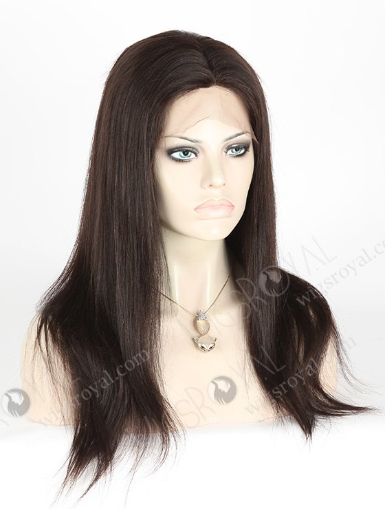 In Stock Malaysian Virgin Hair 16" Light Yaki Natural Color Silk Top Full Lace Wig STW-309-3913