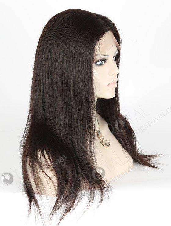 In Stock Malaysian Virgin Hair 16" Light Yaki Natural Color Silk Top Full Lace Wig STW-309-3910