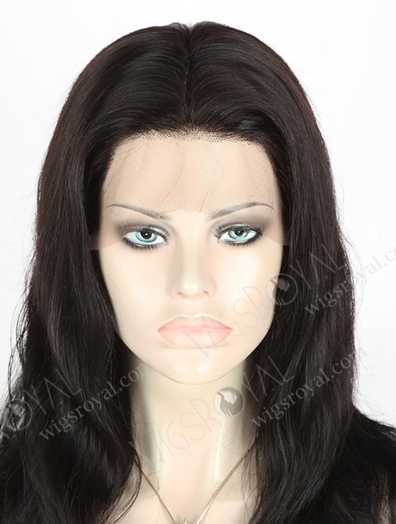 In Stock Indian Remy Hair 16" Natural Straight Color #1b Silk Top Full Lace Wig STW-022-3780