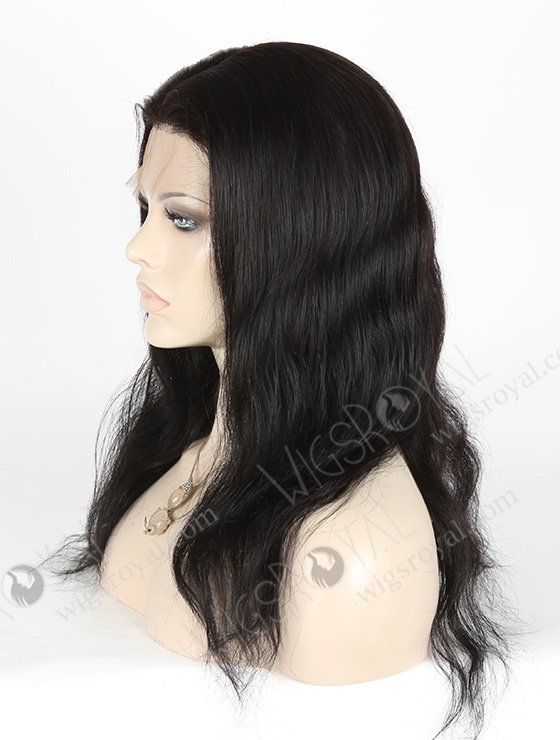 In Stock Indian Remy Hair 16" Natural Straight Color #1b Silk Top Full Lace Wig STW-022-3785