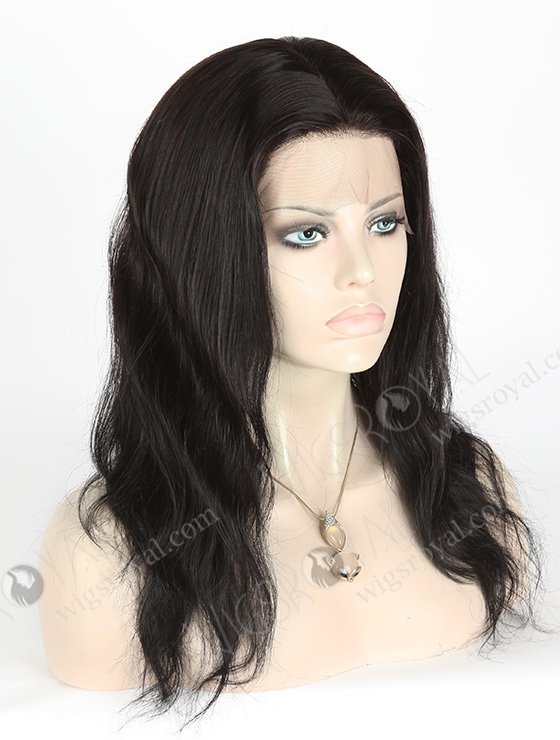In Stock Indian Remy Hair 16" Natural Straight Color #1b Silk Top Full Lace Wig STW-022-3783