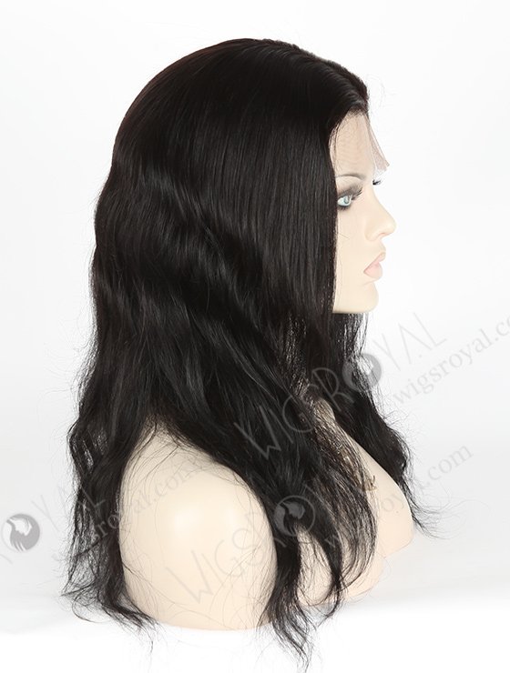 In Stock Indian Remy Hair 16" Natural Straight Color #1b Silk Top Full Lace Wig STW-022-3782