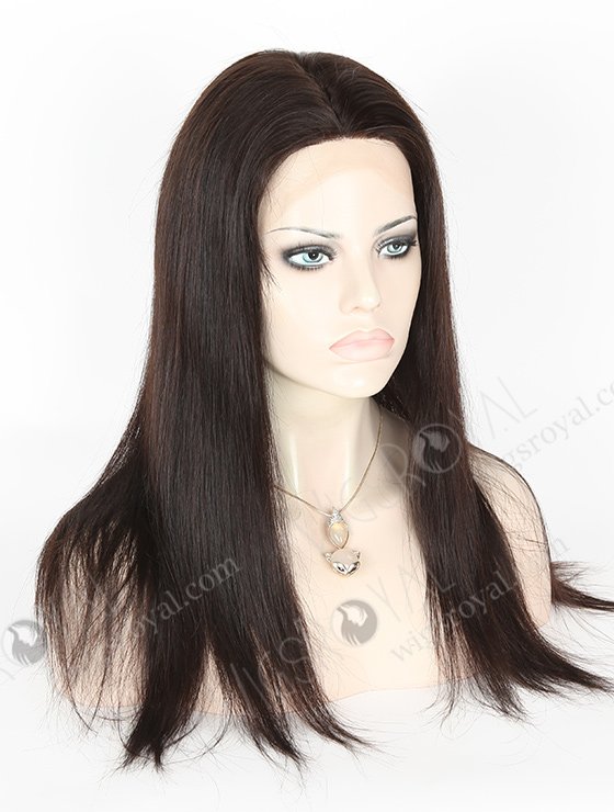 In Stock Malaysian Virgin Hair 18" Straight Natural Color Silk Top Full Lace Wig STW-317-3958