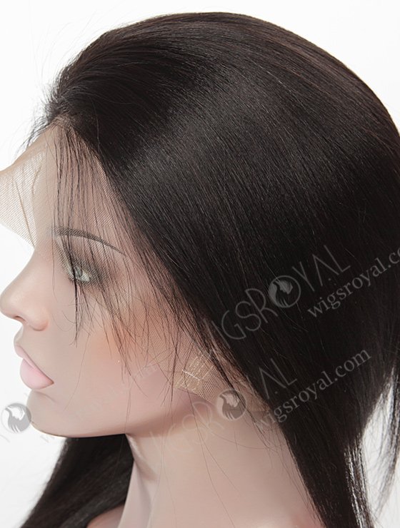In Stock Indian Remy Hair 16" Yaki Straight #1B Color 360 Lace Wig 360LW-01007-4636