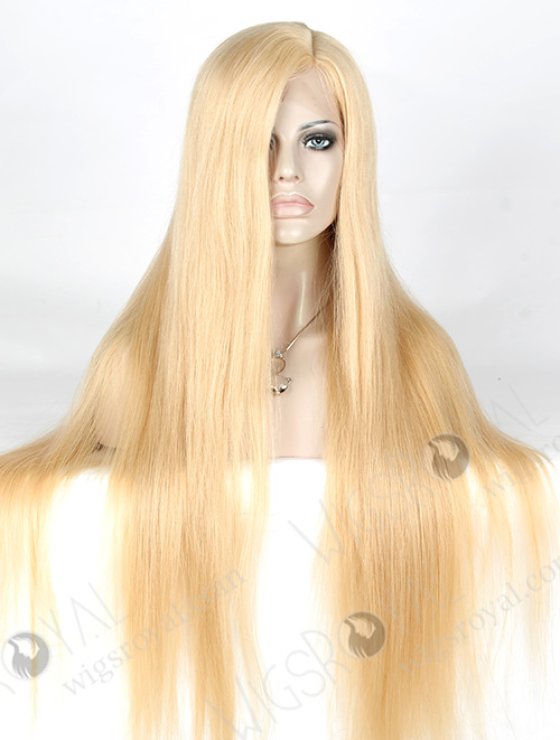 Top Quality 30'' European Virgin 24# Color Straight Silk Top Full Lace Wig WR-ST-008-4622