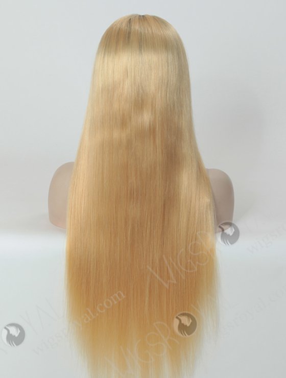 26 inch Human Hair Dark Roots Blonde Wig WR-GL-023-4412