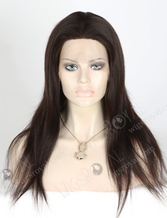 In Stock Brazilian Virgin Hair 16" Straight Natural Color Silk Top Full Lace Wig STW-432