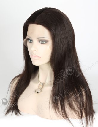In Stock Brazilian Virgin Hair 16" Straight Natural Color Silk Top Full Lace Wig STW-432