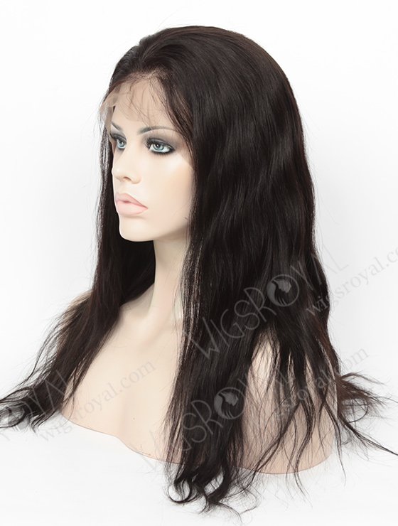 In Stock Indian Remy Hair 18" Natural Straight #1B Color 360 Lace Wig 360LW-01014-4972
