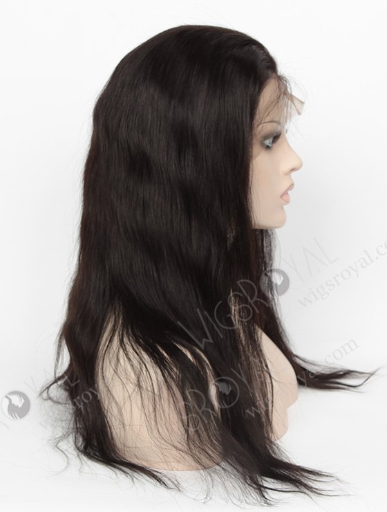 In Stock Indian Remy Hair 18" Natural Straight #1B Color 360 Lace Wig 360LW-01014-4974