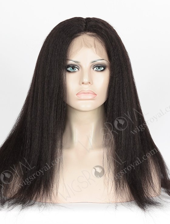 In Stock Indian Remy Hair 18" Italian Yaki Straight #1B Color 360 Lace Wig 360LW-01016