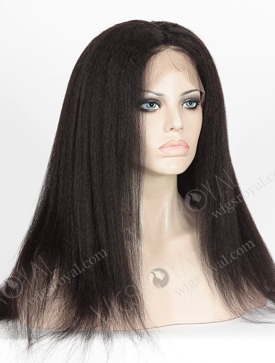 In Stock Indian Remy Hair 18" Italian Yaki Straight #1B Color 360 Lace Wig 360LW-01016-5095