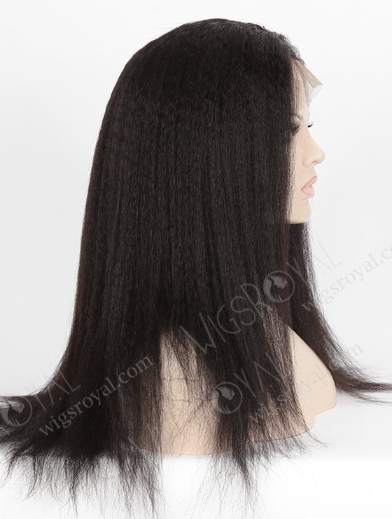 In Stock Indian Remy Hair 18" Italian Yaki Straight #1B Color 360 Lace Wig 360LW-01016-5097