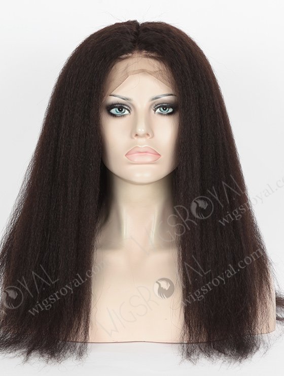 In Stock Indian Remy Hair 18" Italian Yaki Natural Color 360 Lace Wig 360LW-01013-4963