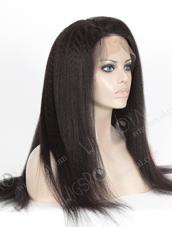 In Stock Indian Remy Hair 20" Kinky Straight #1B Color 360 Lace Wig 360LW-01024-5282