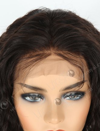 In Stock Indian Remy Hair 18" Natural Curly Natural Color 360 Lace Wig 360LW-01011