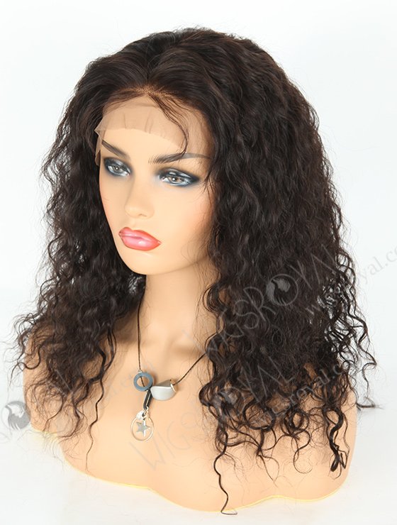 In Stock Indian Remy Hair 18" Natural Curly Natural Color 360 Lace Wig 360LW-01011-4921
