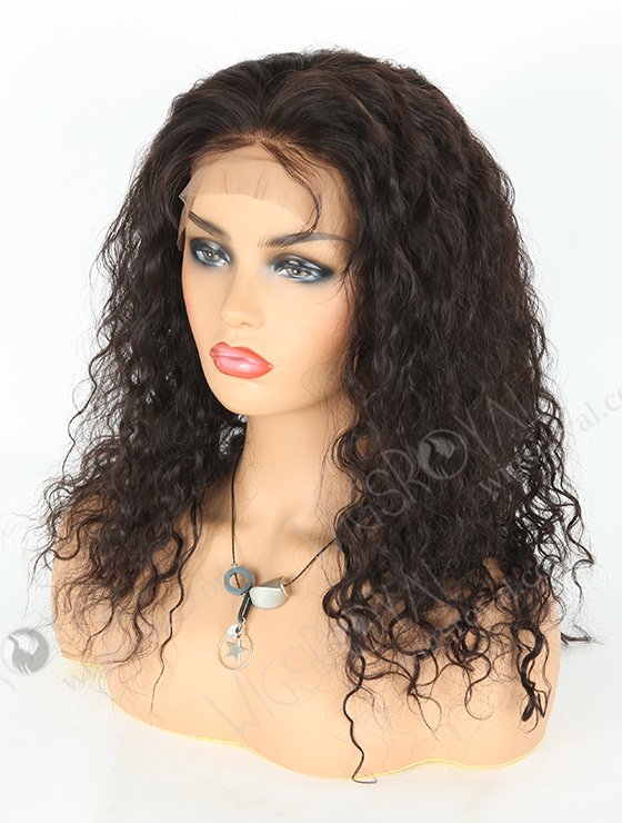 In Stock Indian Remy Hair 18" Natural Curly Natural Color 360 Lace Wig 360LW-01011-4926