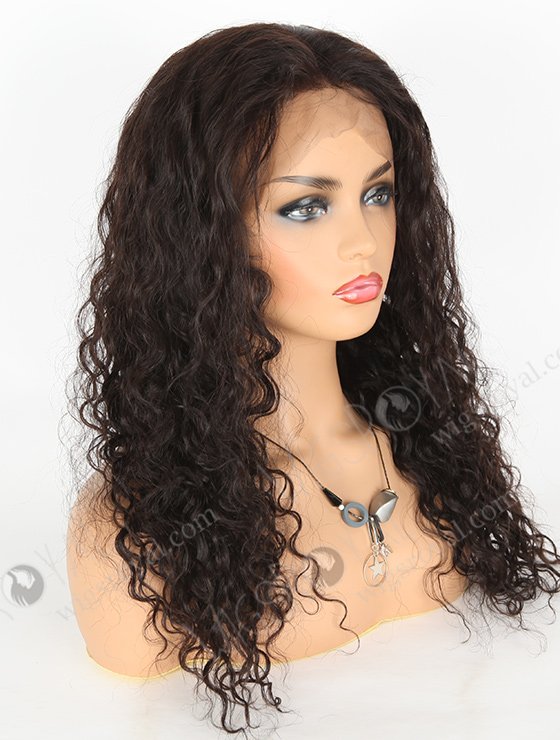 In Stock Indian Remy Hair 20" Natural Curly Natural Color 360 Lace Wig 360LW-01018-5128