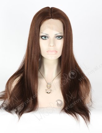 In Stock Chinese Virgin Hair 18" Natural Straight Color #3 Silk Top Full Lace Wig STW-704