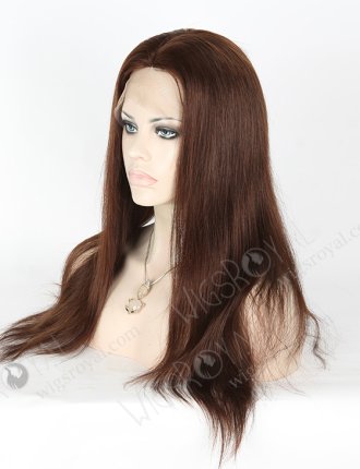 In Stock Chinese Virgin Hair 18" Natural Straight Color #3 Silk Top Full Lace Wig STW-704