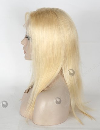 In Stock European Virgin Hair 14" Straight 613# Color Silk Top Full Lace Wig STW-820