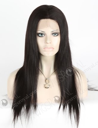In Stock Chinese Virgin Hair 18" Natural Straight Color #1b Silk Top Full Lace Wig STW-705