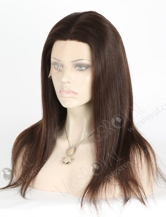 In Stock European Virgin Hair 16" Natural Straight Natural Color Silk Top Full Lace Wig STW-811