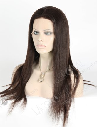 In Stock European Virgin Hair 20" Natural Straight Natural Color Silk Top Full Lace Wig STW-815
