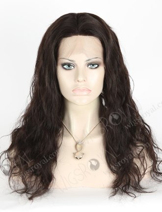 In Stock Brazilian Virgin Hair 18" Natural Wave Natural Color Silk Top Full Lace Wig STW-402