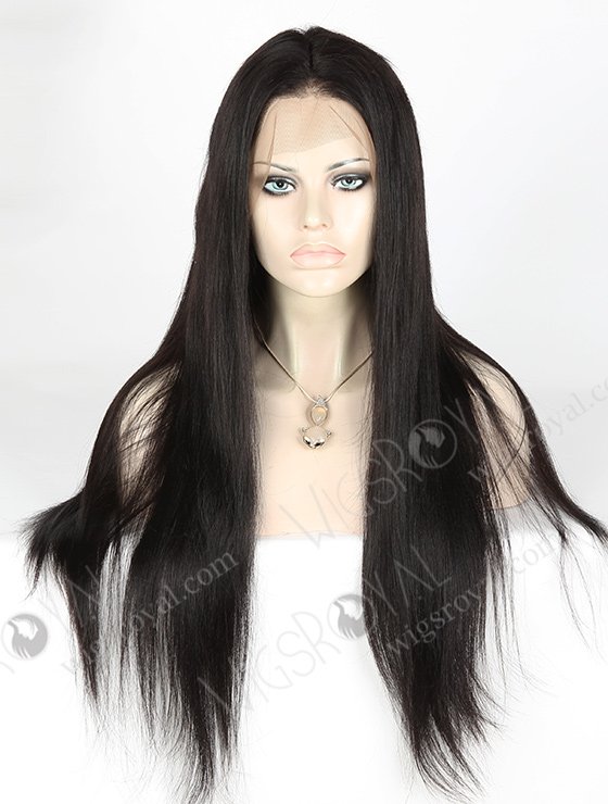In Stock Indian Remy Hair 22" Yaki Straight #1B Color 360 Lace Wig 360LW-01029-5433