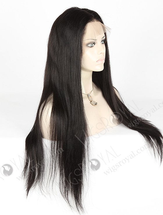In Stock Indian Remy Hair 22" Yaki Straight #1B Color 360 Lace Wig 360LW-01029-5435