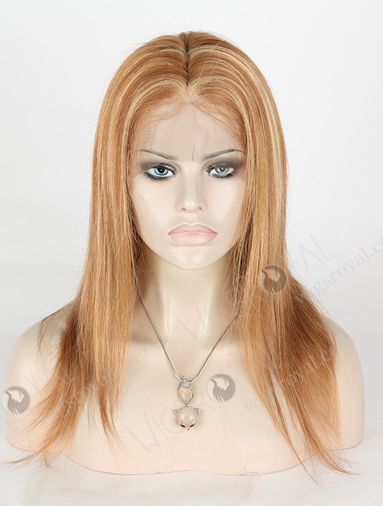In Stock Brazilian Virgin Hair 14" Straight Color 10/25# Highlights Full Lace Wig FLW-04257