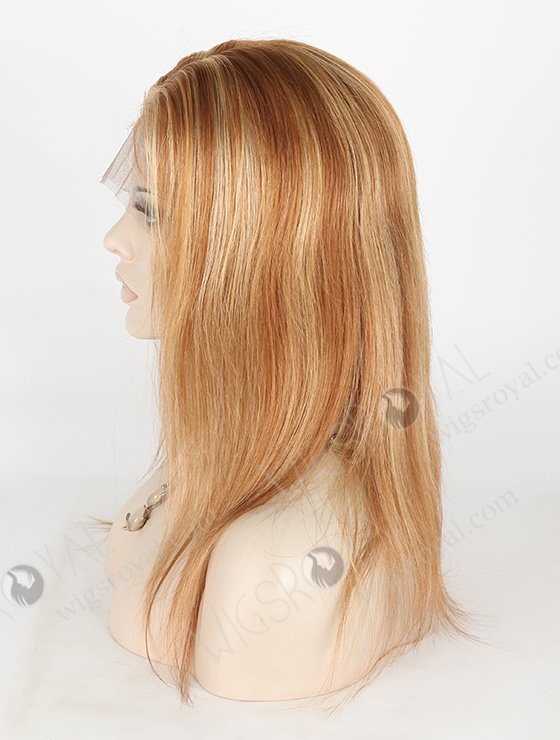 In Stock Brazilian Virgin Hair 14" Straight Color 10/25# Highlights Full Lace Wig FLW-04257-5353