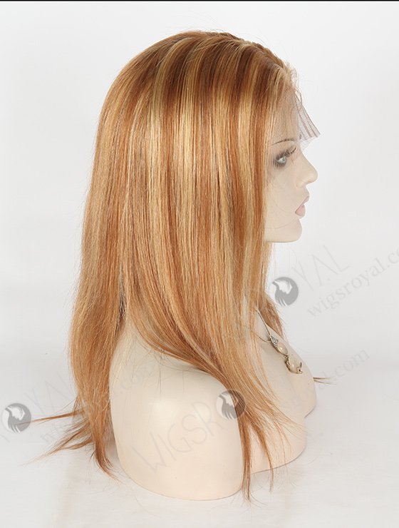 In Stock Brazilian Virgin Hair 14" Straight Color 10/25# Highlights Full Lace Wig FLW-04257-5355