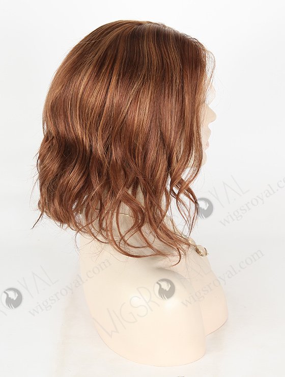 In Stock Brazilian Virgin Hair 12" Bob Wavy Color 6/10# Highlights Full Lace Wig FLW-04258-5346