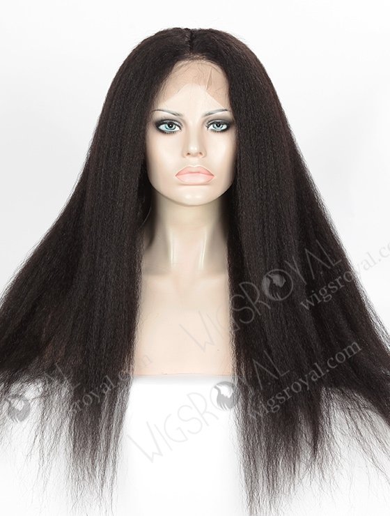 In Stock Indian Remy Hair 22" Kinky Straight #1B Color 360 Lace Wig 360LW-01030-5450