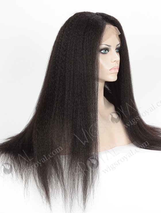In Stock Indian Remy Hair 22" Kinky Straight #1B Color 360 Lace Wig 360LW-01030-5452