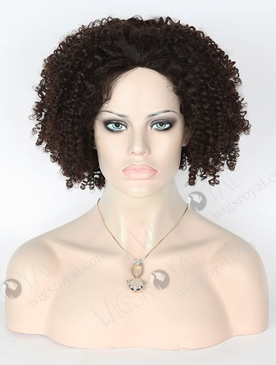In Stock Brazilian Virgin Hair 16" tight spiral curl Natural Color Silk Top Glueless Wig GL-04049-5809