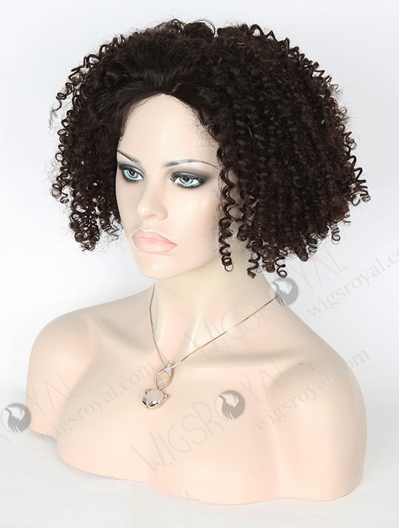 In Stock Brazilian Virgin Hair 16" tight spiral curl Natural Color Silk Top Glueless Wig GL-04049-5810