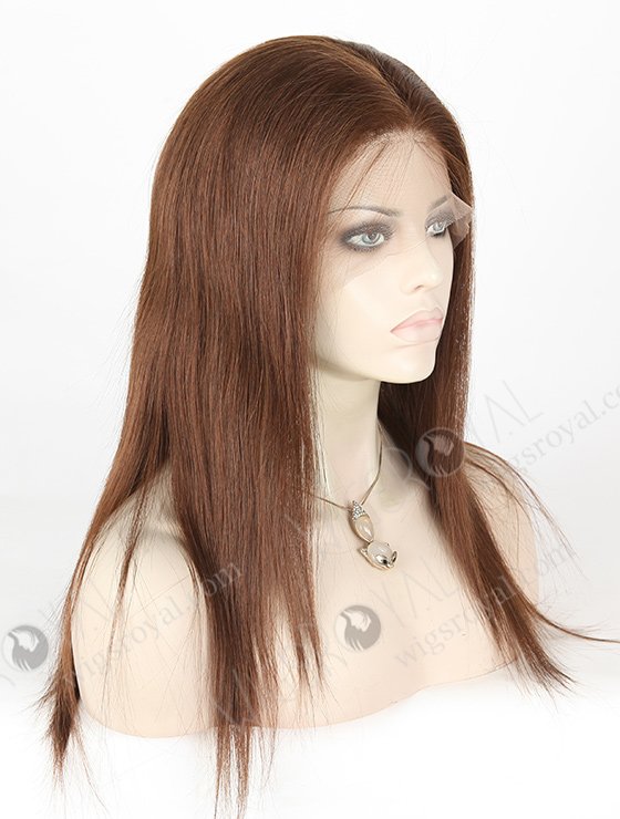 In Stock Brazilian Virgin Hair 16" Straight Color 4# Full Lace Wig FLW-04262-5362