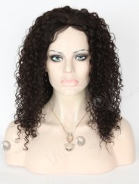In Stock Chinese Virgin Hair 16" Tight Curl 10mm Natural Color Full Lace Glueless Wig GL-07016