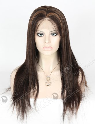 In Stock Brazilian Virgin Hair 18" Light Yaki 1b/30# Highlights Full Lace Wig FLW-04221